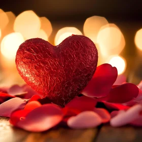 Romantic Heart with Rose Petals