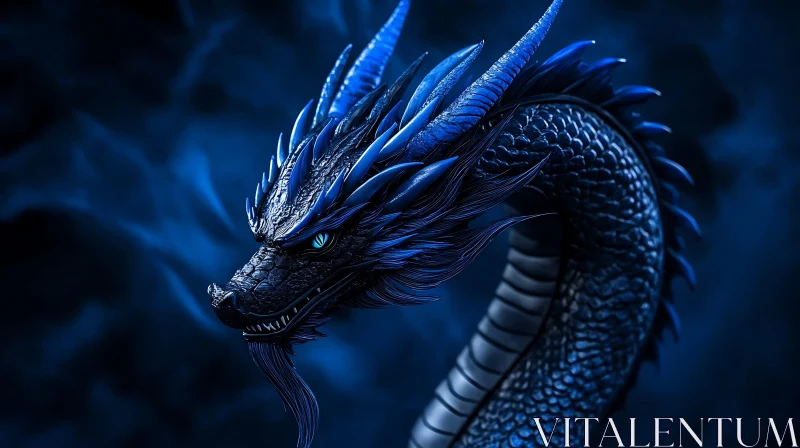 AI ART Azure Dragon Portrait