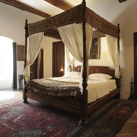 Elegant Bedroom with Grand Four-Poster Bed