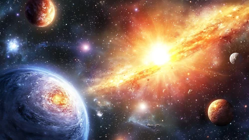 Celestial Planets and Galaxy