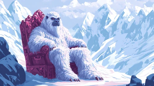 Abominable Snowman on Mountain Throne