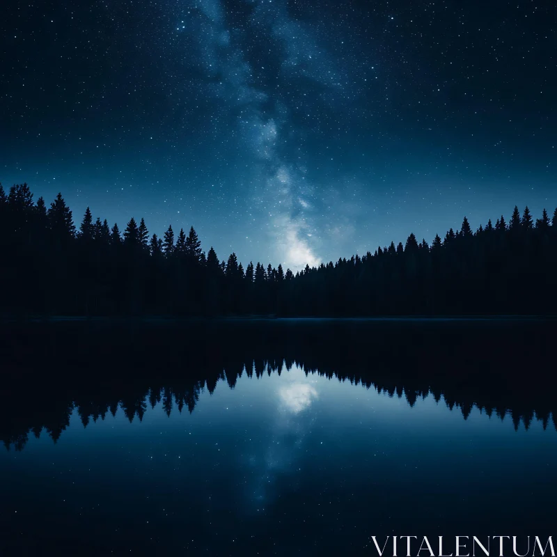 Starlit Lake Reflection