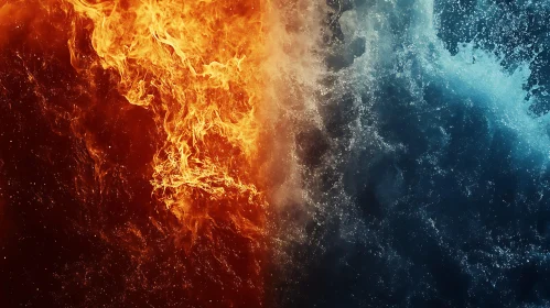 Dramatic Juxtaposition of Fire and Water