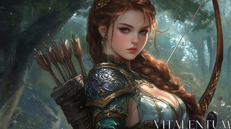 Female Warrior with Bow and Arrow