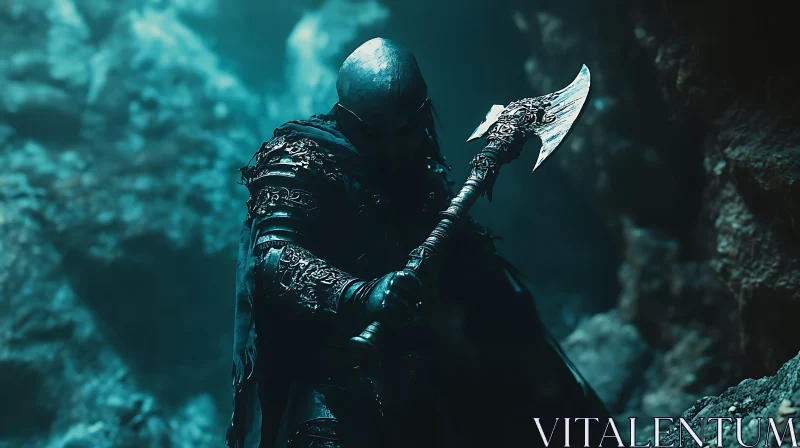 Dark Warrior Holding Axe