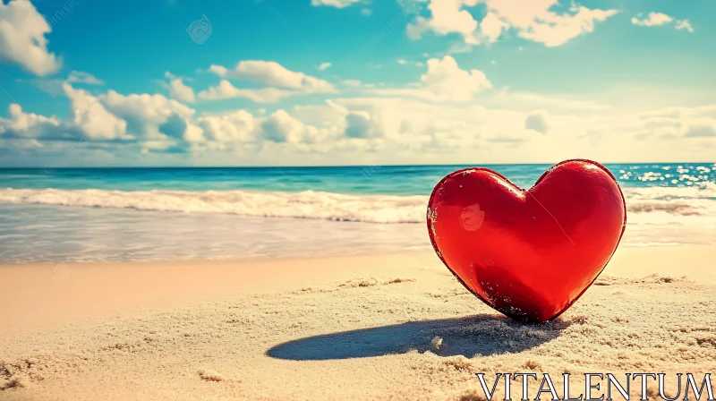 Seaside Heart: A Romantic Beach Scene