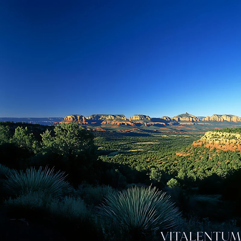 Scenic Desert Landscape with Mountain Range