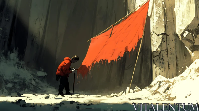Red Flag in Wasteland: Symbol of Resilience