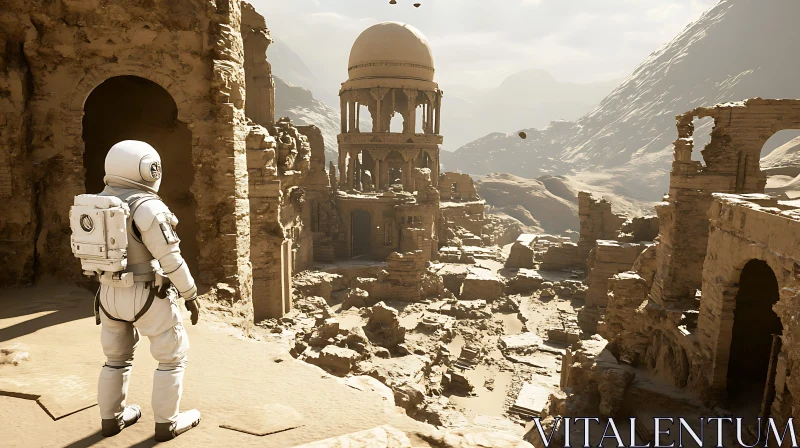 Desert Ruins and Astronaut