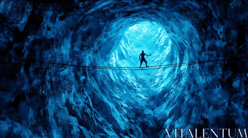 Blue Abstract Cave Walker