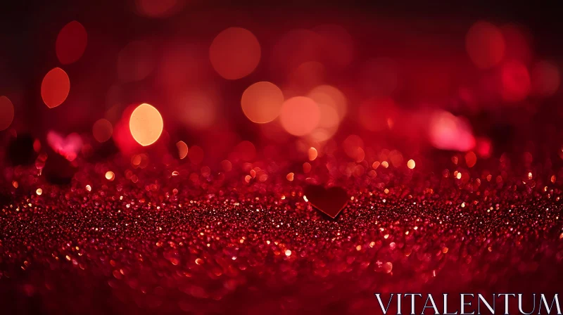 Sparkling Red Heart Abstract Design