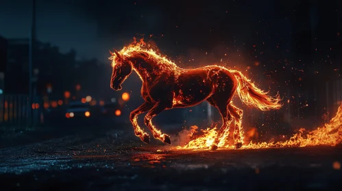 Burning Horse in Motion