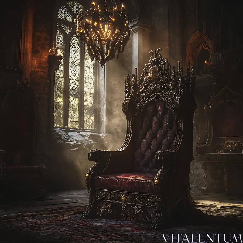 Vintage Throne Room with Sunlight