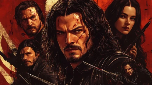 Portraits of Warriors in Red