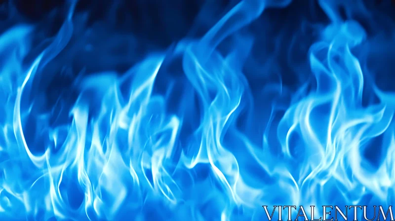 Dancing Blue Fire against Dark Background