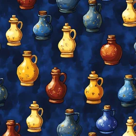 Antique Jugs Repeat Pattern Art