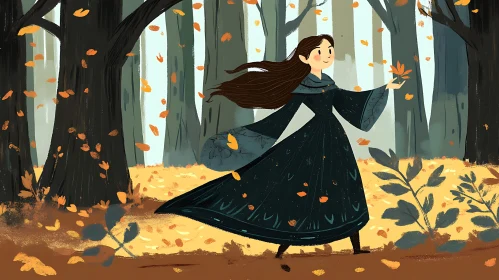 Woman in Forest Art