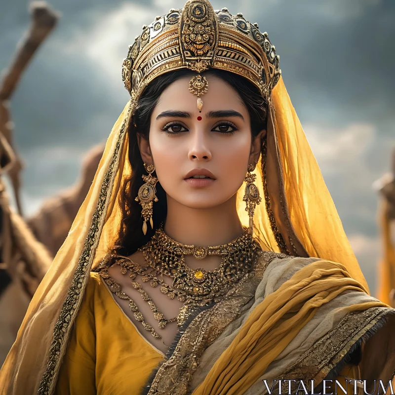 Portrait of Woman with Crown and Jewelry
