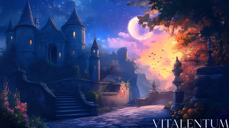 Moonlit Castle Fantasy