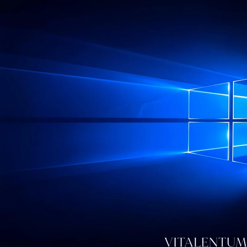 Blue Tech Wallpaper Featuring Windows Logo