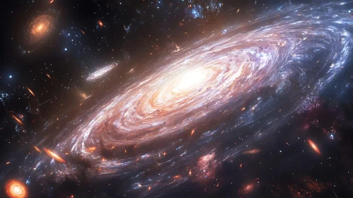 Cosmic Swirls: A Galaxy's Dance