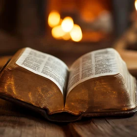 Gilded Pages by the Fire