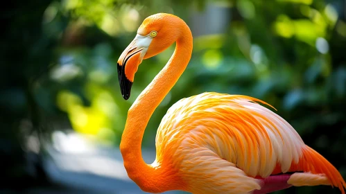 Flamingo in Serene Greenery