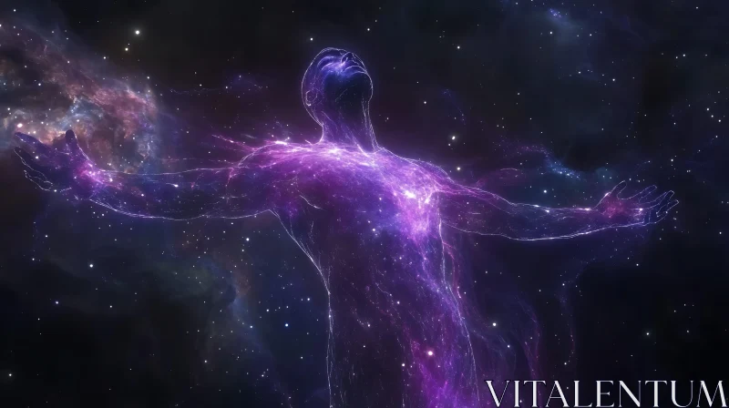Cosmic Figure in Starry Expanse