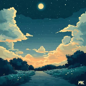 Starry Night Path Serenity