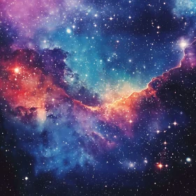 Colorful Galaxy Starfield - Space Art