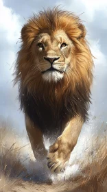Commanding Lion in Wild Habitat