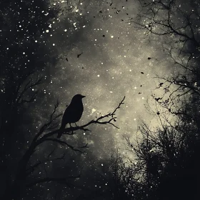 Contemplative Bird at Nightfall