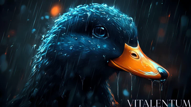Rainy Night Duck Portrait