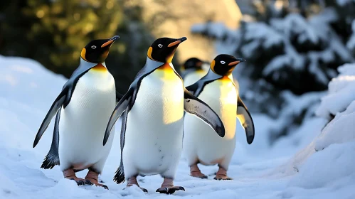 Penguins on Snow
