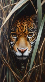 Leopard's Gaze Amid Foliage