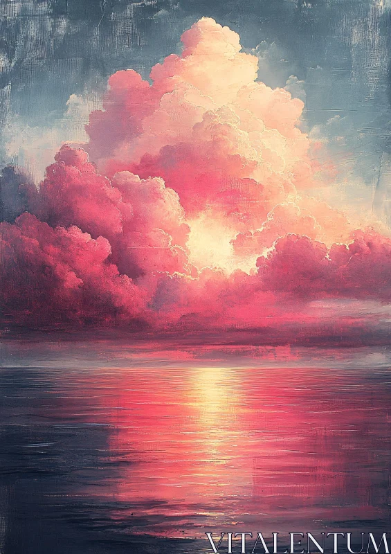 Tranquil Sea Sunset Reflection