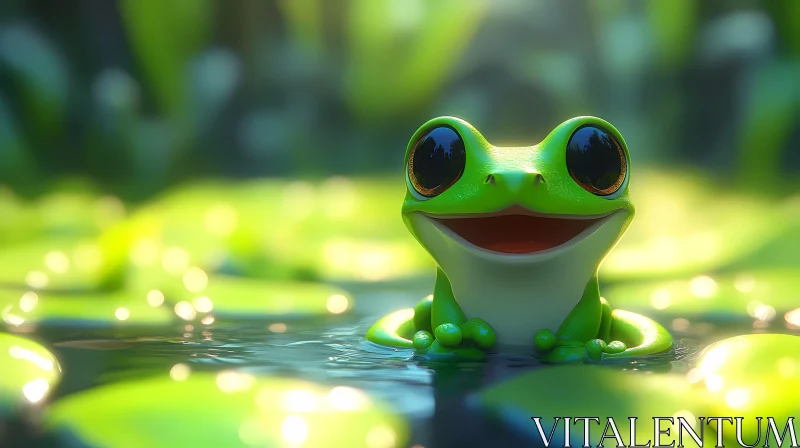 Happy Frog in Nature