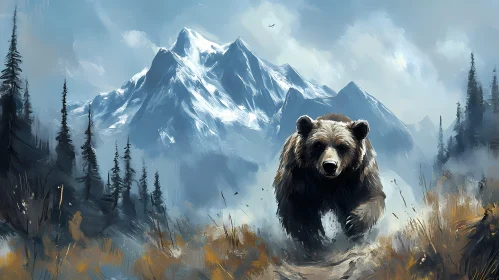 Mountain Bear in Nature