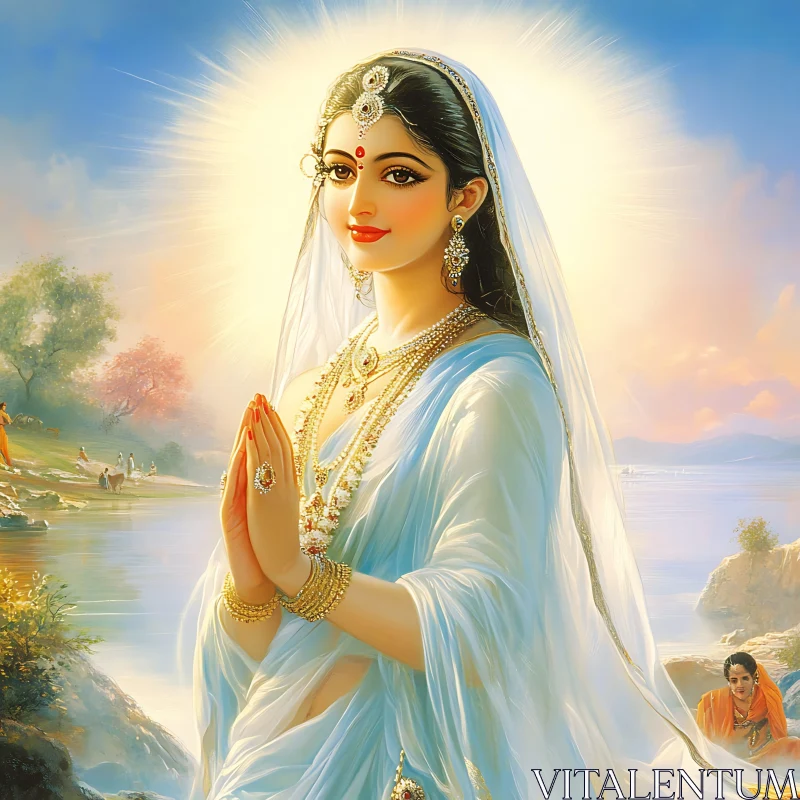 Serene Woman in Prayer