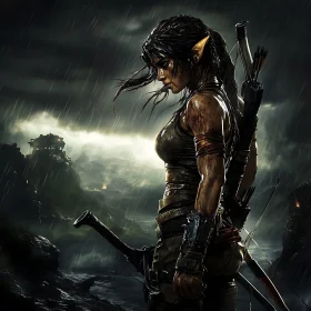 Stormy Elf Warrior Portrait