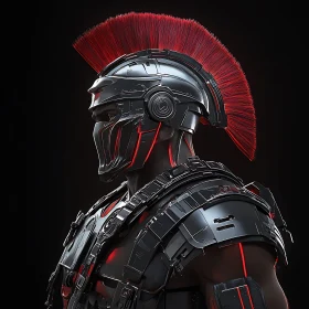 Cybernetic Warrior in Dark Armor