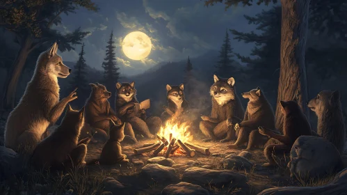 Night Wolves Campfire Storytelling