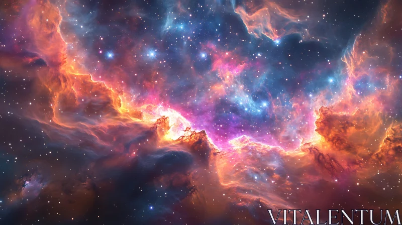 Cosmic Cloudscape of Nebula and Stars