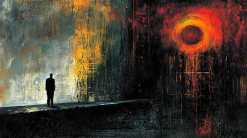 Figure Gazing at a Divided World