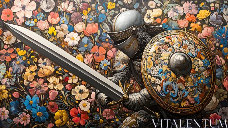 Floral Knight Painting