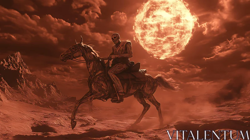 Ghostly Horseman Under a Blazing Sun