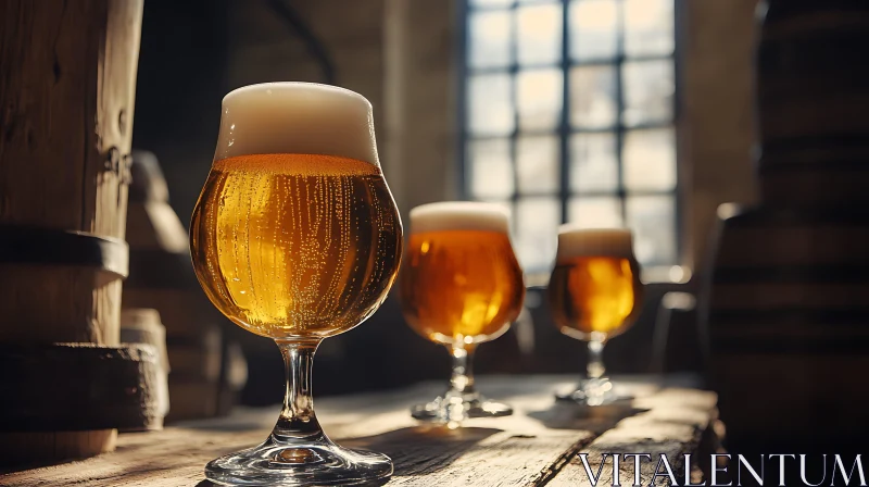Golden Beer in Elegant Glassware