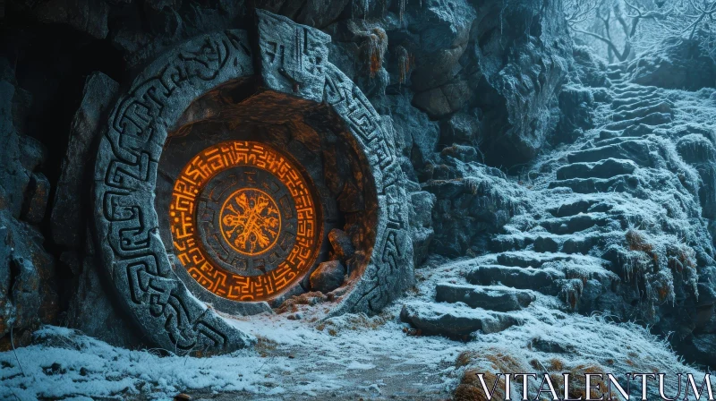 Mystical Stone Door: A Captivating Natural Wonder AI Image