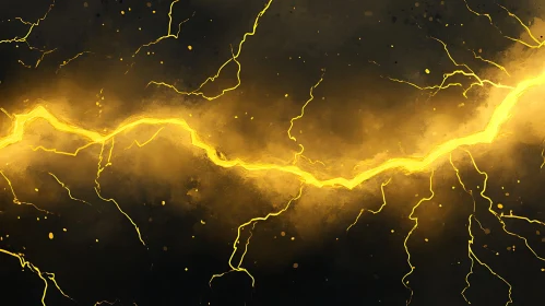 Abstract Golden Lightning Bolt