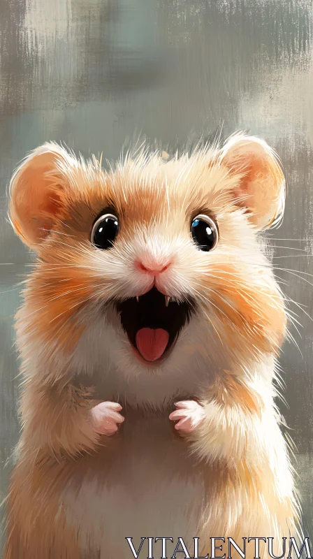 AI ART Cute Furry Hamster Portrait